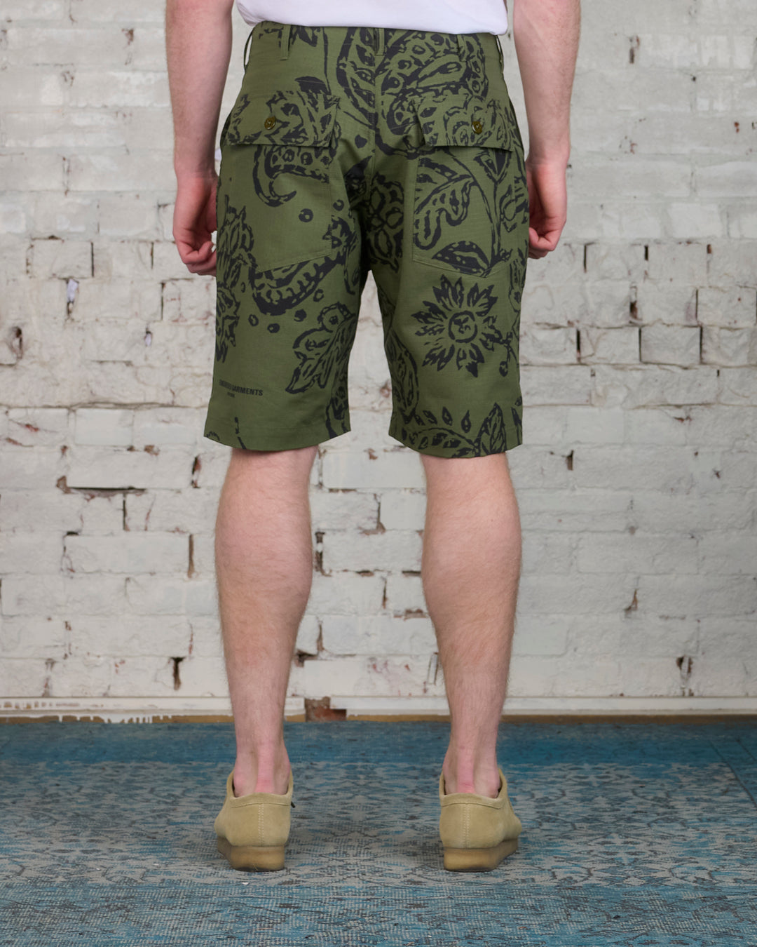 Engineered Garments Fatigue Short Olive Floral Ripstop