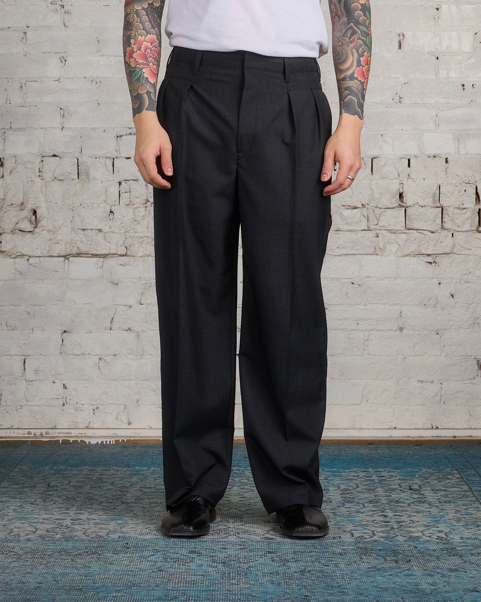 WIRROW wool tropical wide slacks MAVUNO