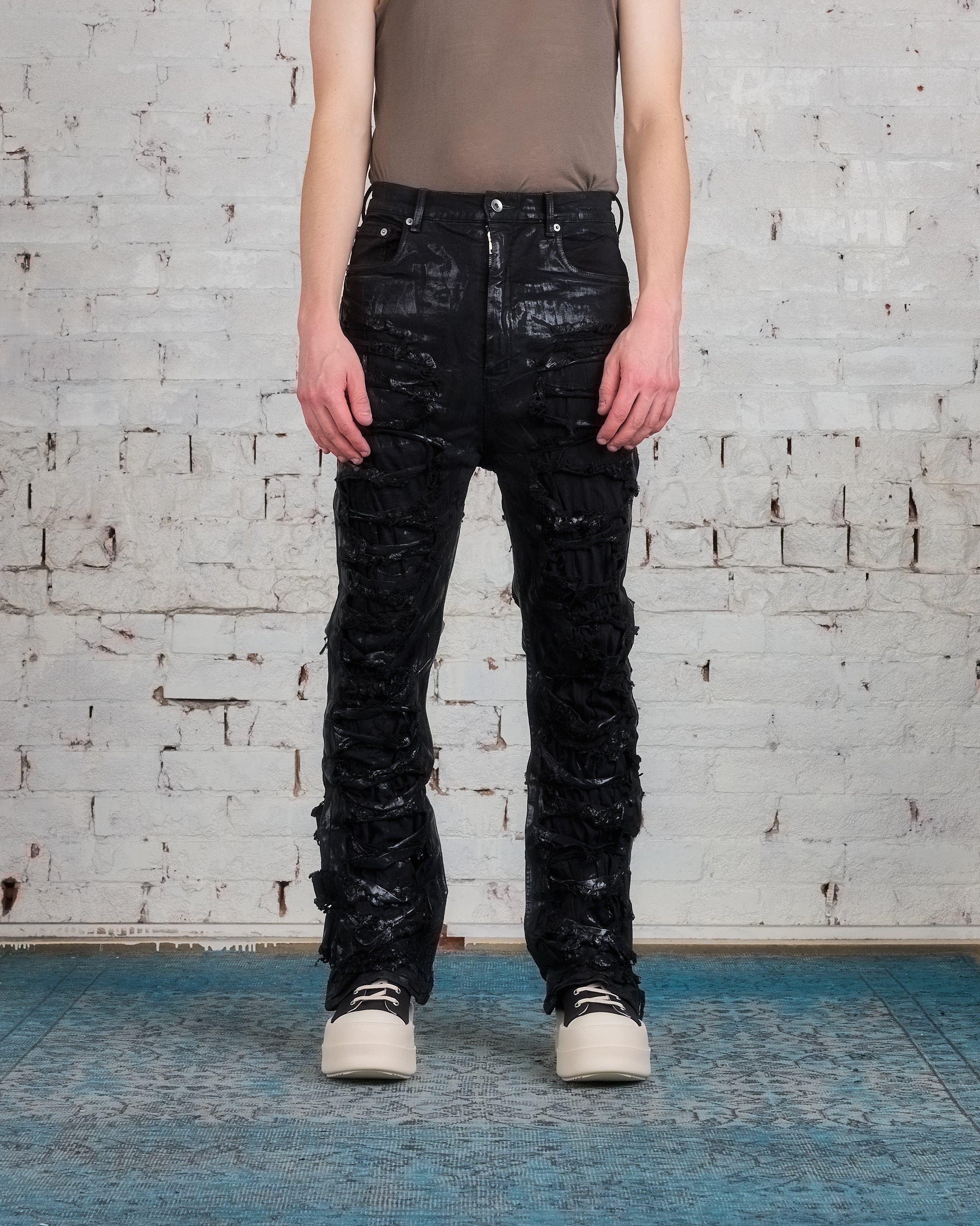 Rick Owens DRKSHDW Geth Jean Stretch Black Foil Denim – LESS 17