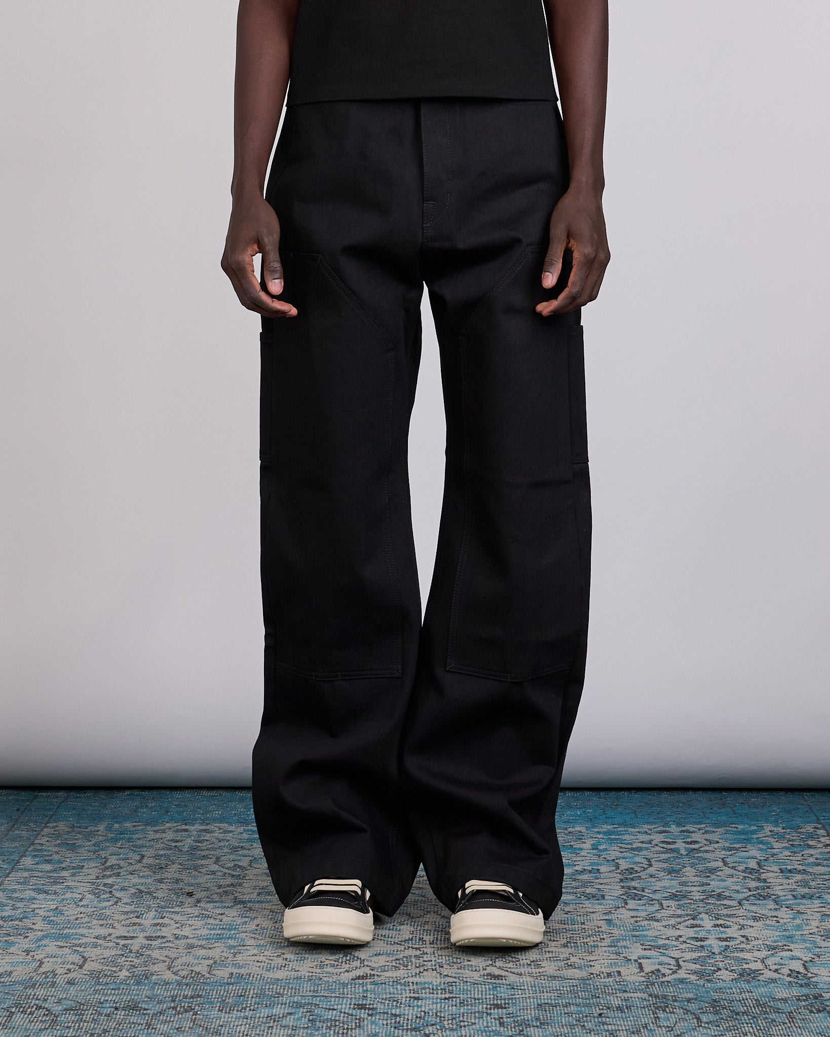 Rick Owens DRKSHDW MIJ Strobe Double Knee 16oz Jean Black – LESS 17