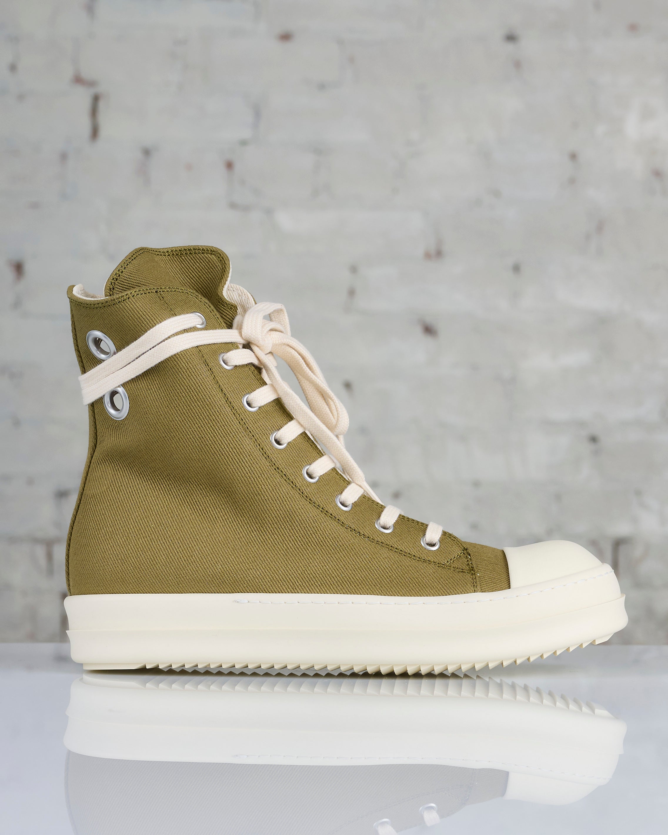 Rick Owens DRKSHDW Sneaks Gimp Eyelet Pale Green / Milk