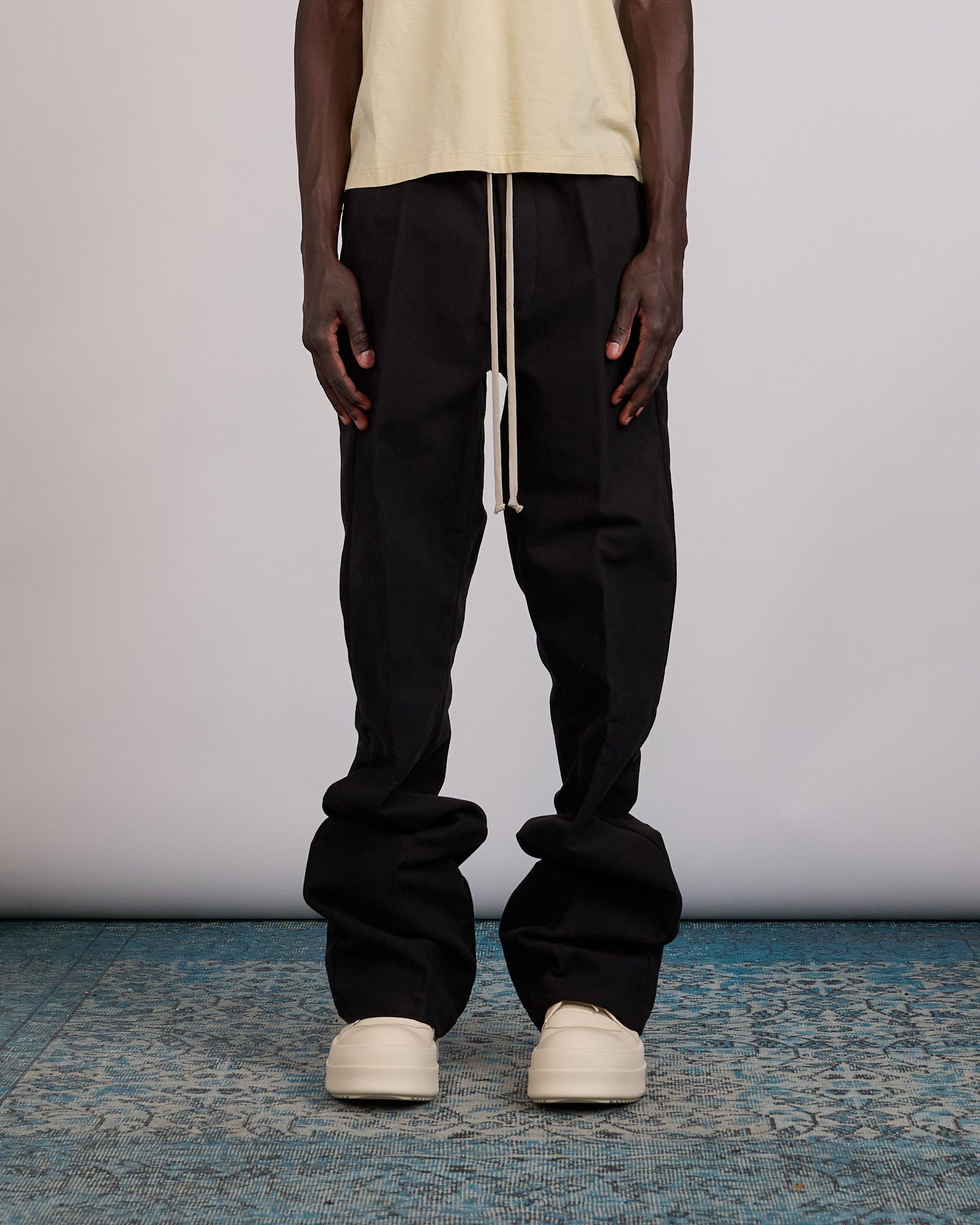 パンツ Rick Owens drawstring long 44 Rick Owens Drawstring Dietrich Pant Brushed Twill Black – LESS 17