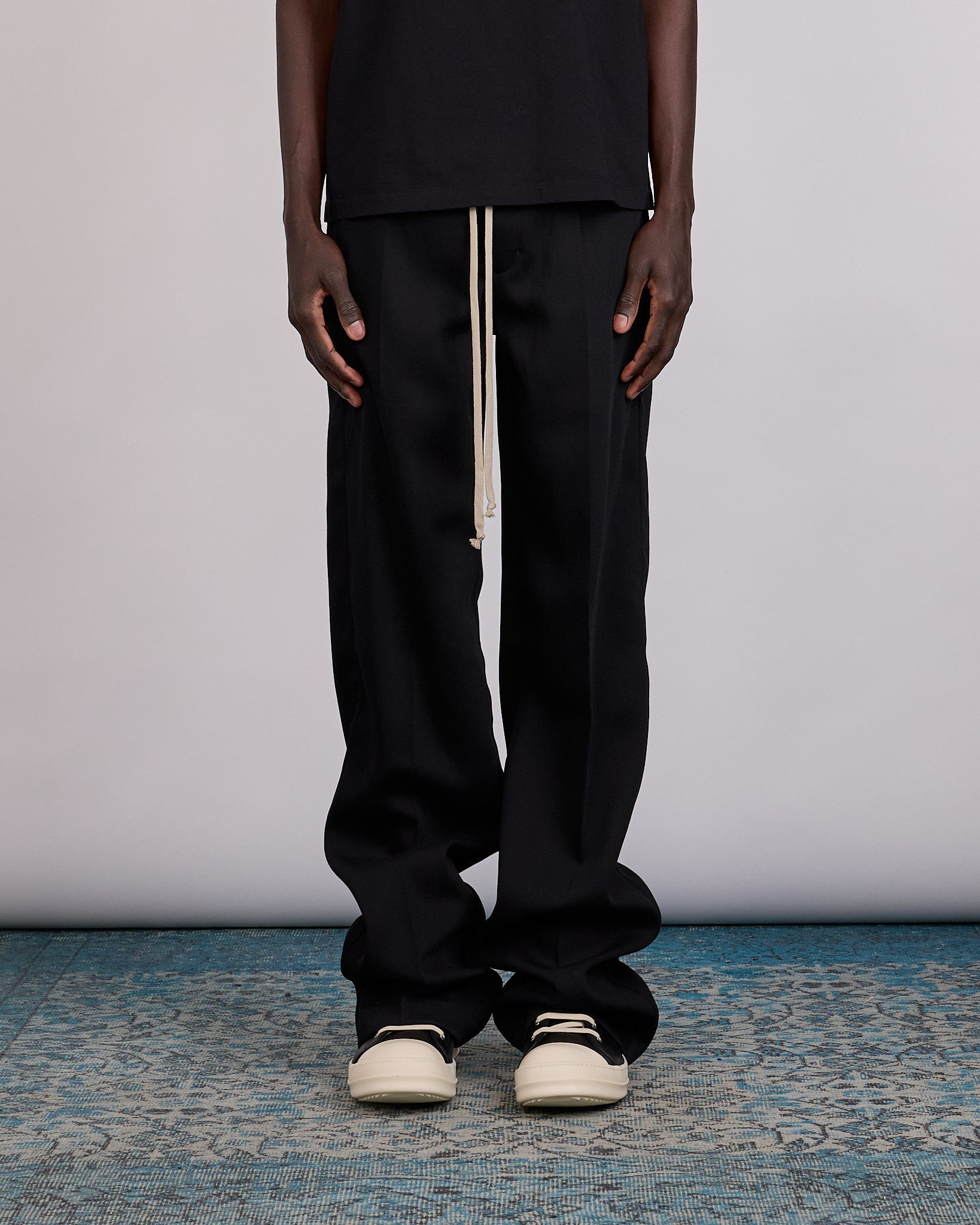 Rick Owens Drawstring Dietrich Pant Twisted Wool Black – LESS 17