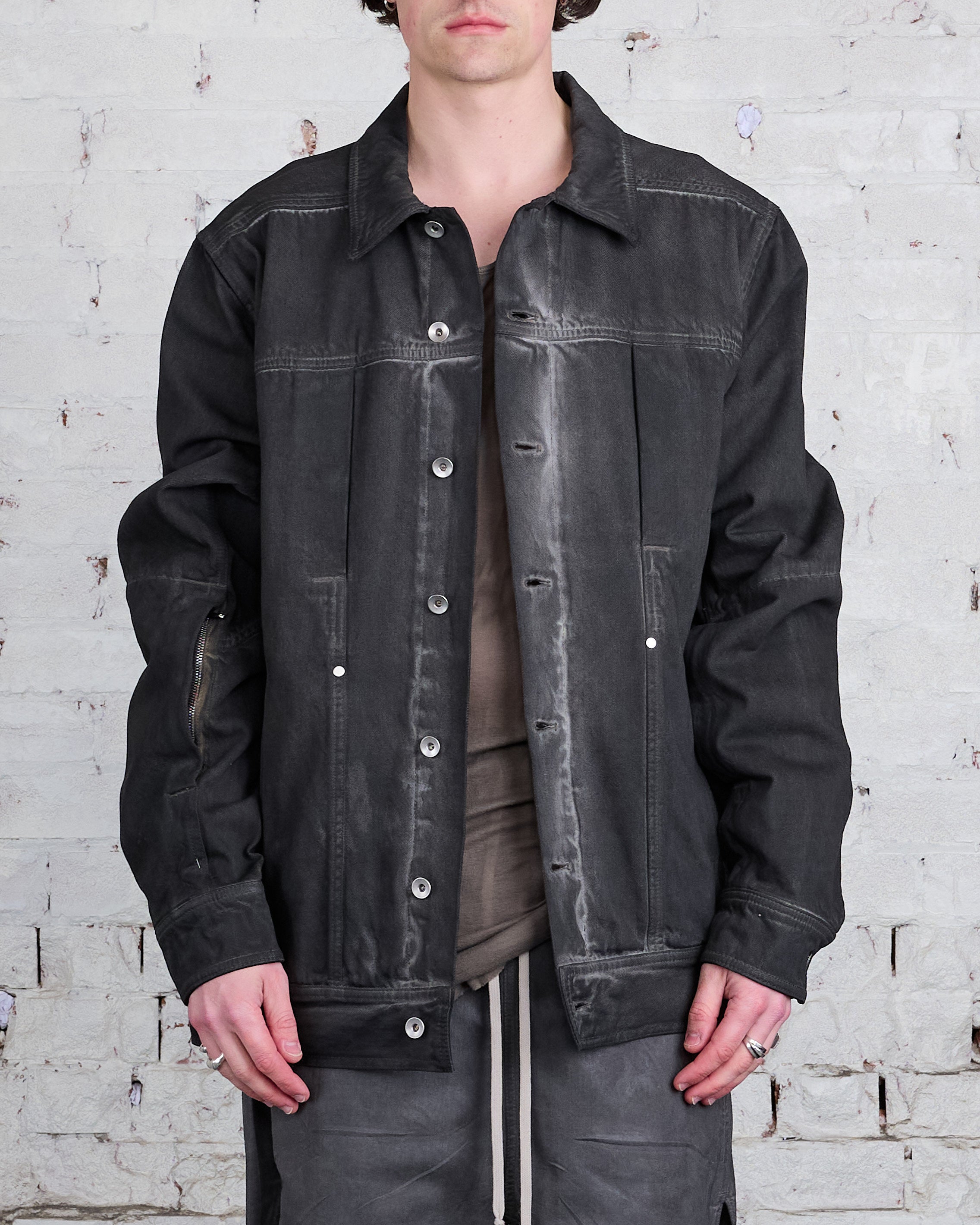 Rick Owens Runway Lido Worker Jacket 13oz Dark Dust Denim