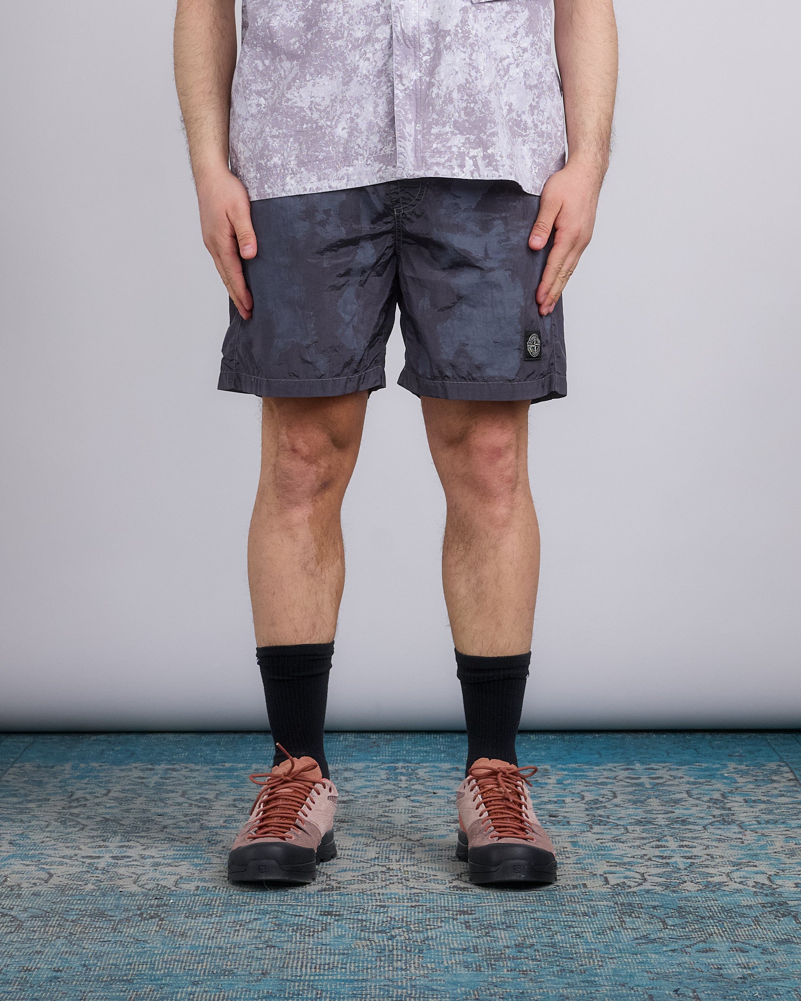 Stone Island Nylon Shorts Grey Stone Island Stone Island Green