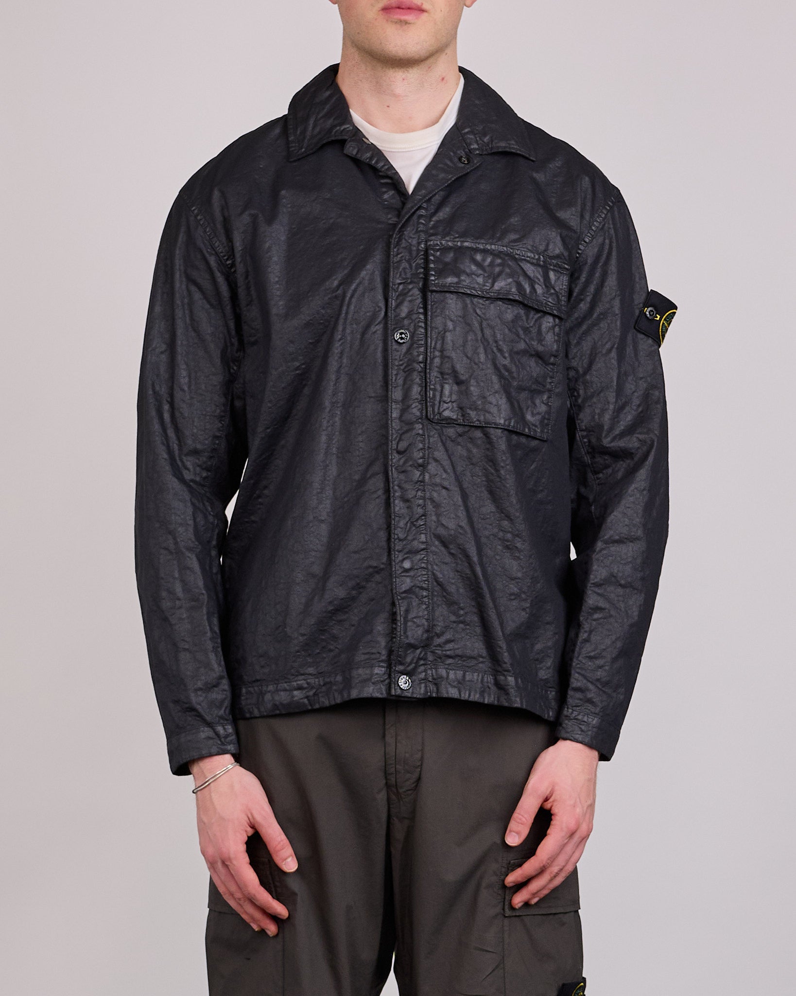 Stone Island Nylon Panama-TC Overshirt Black – LESS 17 Stone Island Nylon Panama-TC Overshirt Black – LESS 17