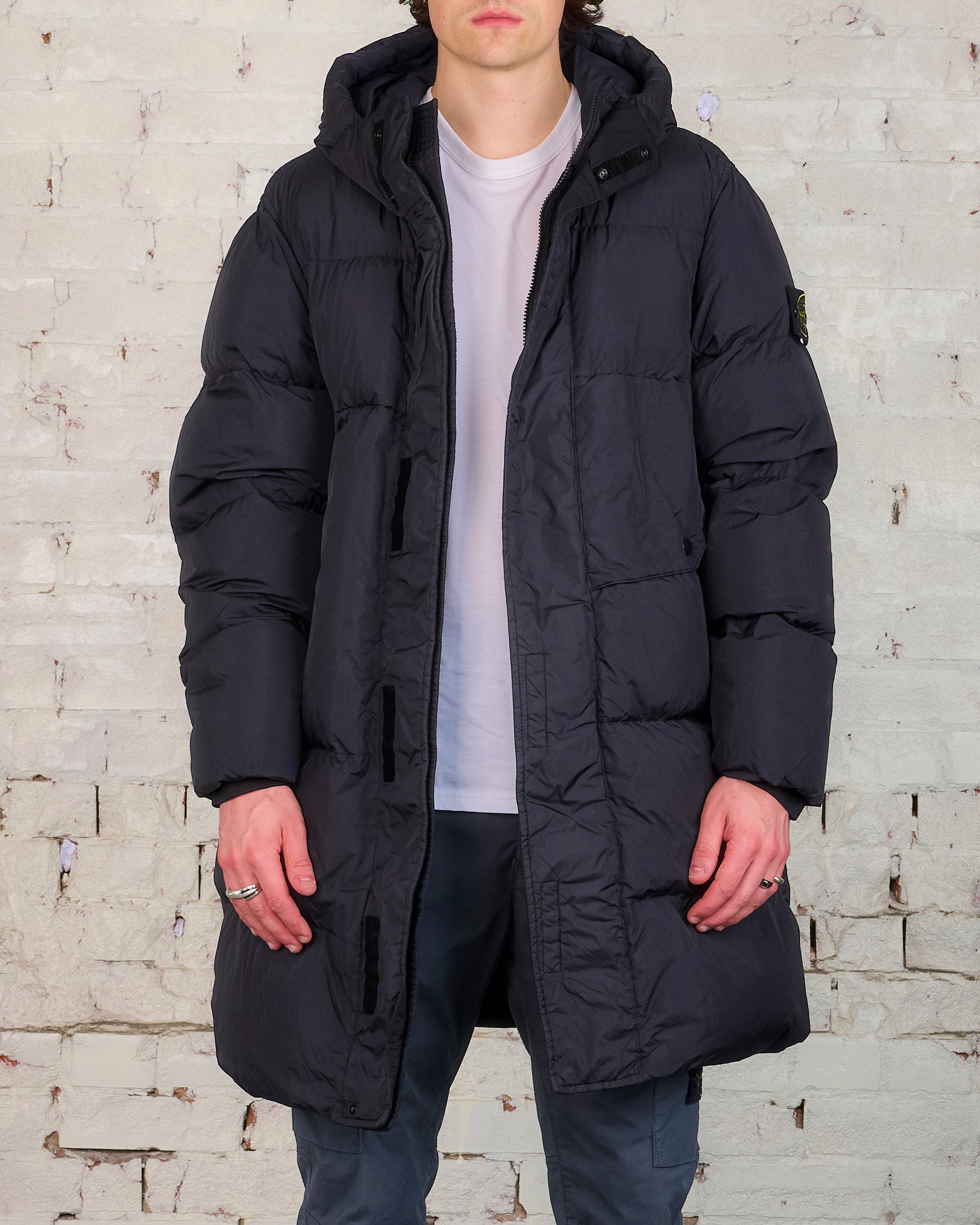 Stone Island Recycled Crinkle Reps Down Parka Black – LESS 17