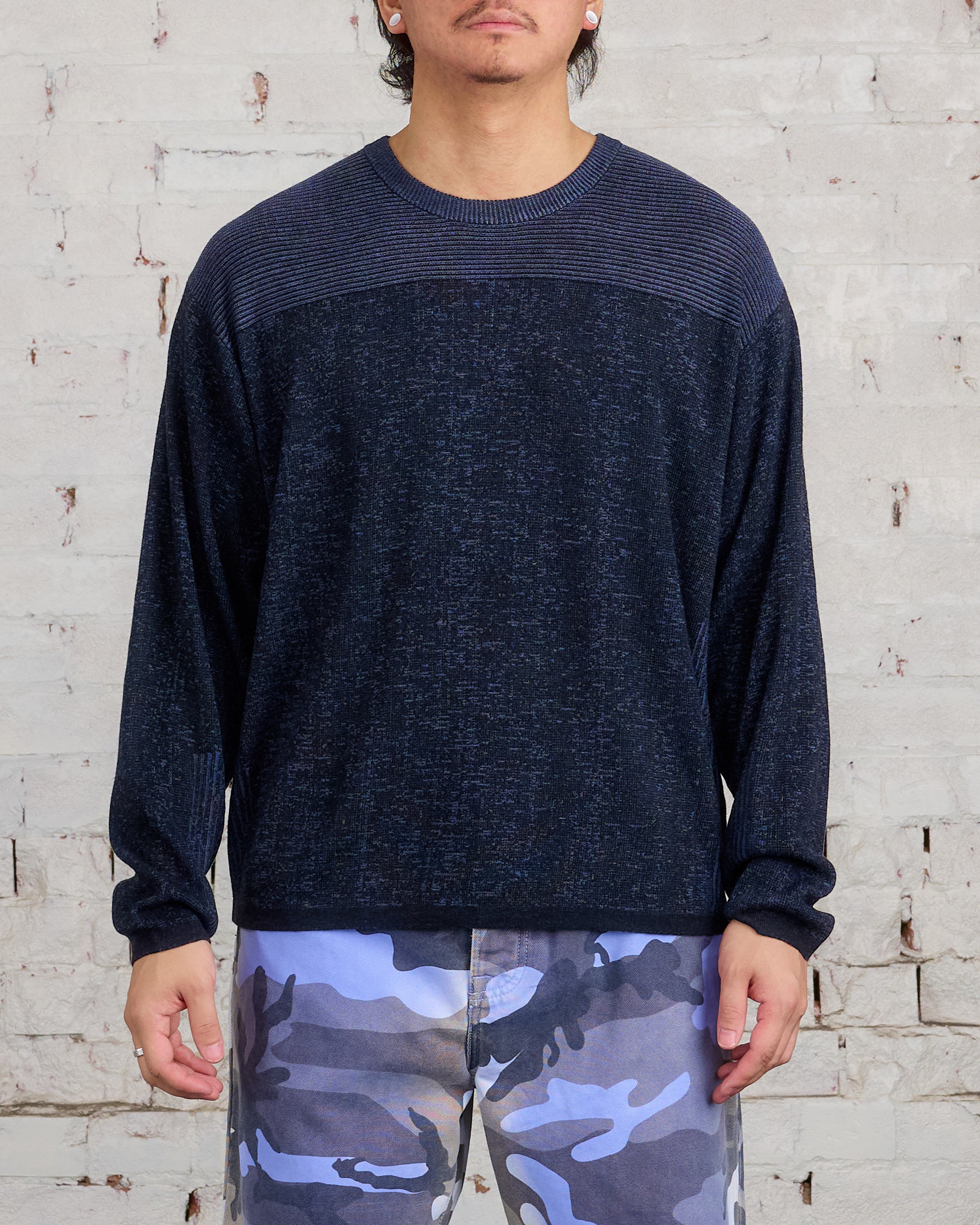 Stussy Engineered Panel Sweater Navy