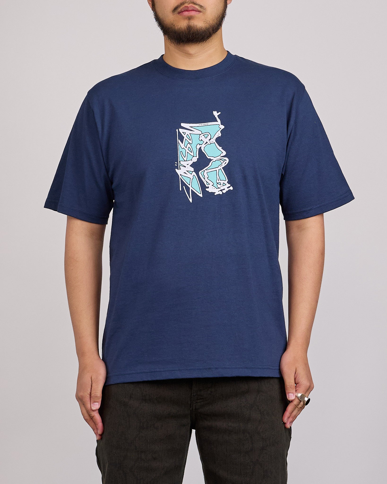 Stussy Smooth Sk8 T-Shirt Navy – LESS 17