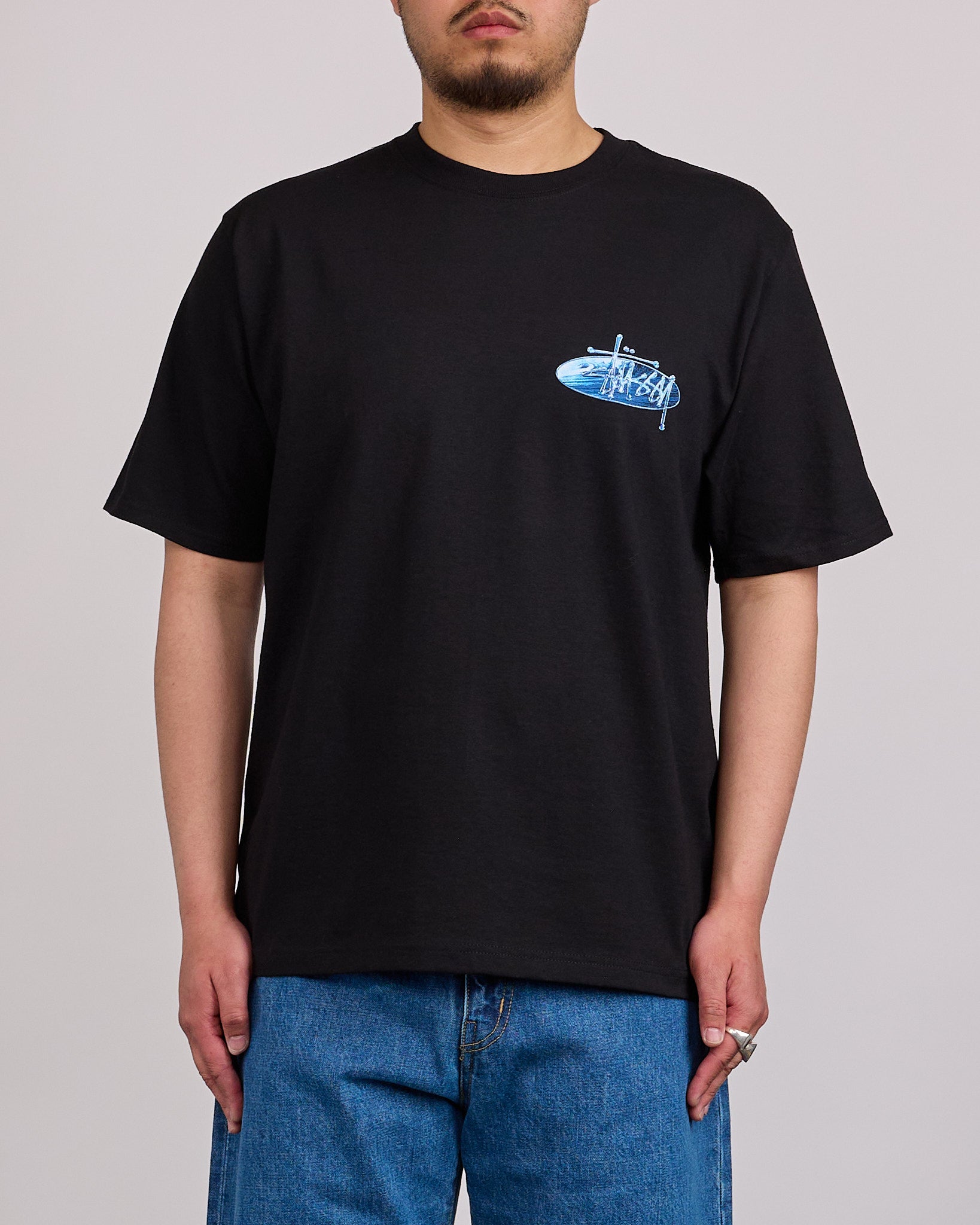 Stussy Wave Oval T-Shirt Black – LESS 17