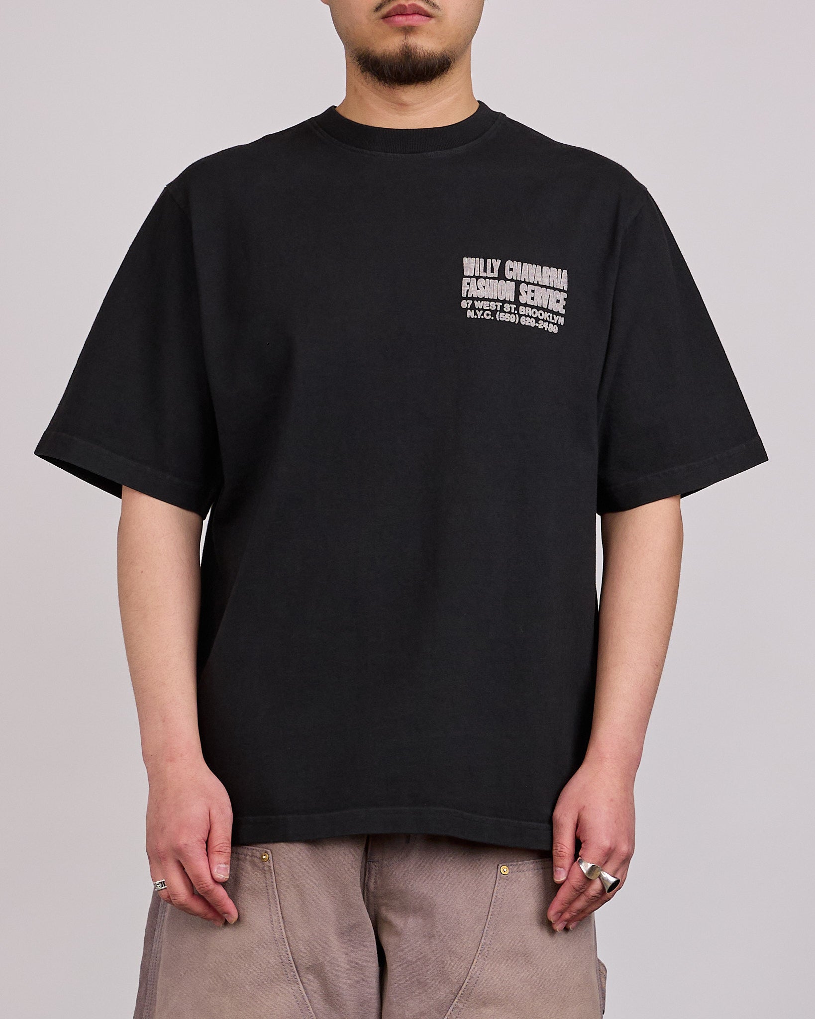 Willy Chavarria Fashion Services Standard T-Shirt Black – LESS 17