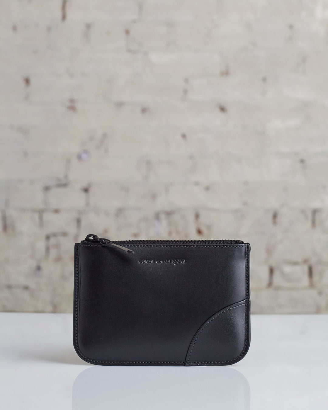 Comme des Garçons Wallet Very Black Leather Line Regular Zip Pouch