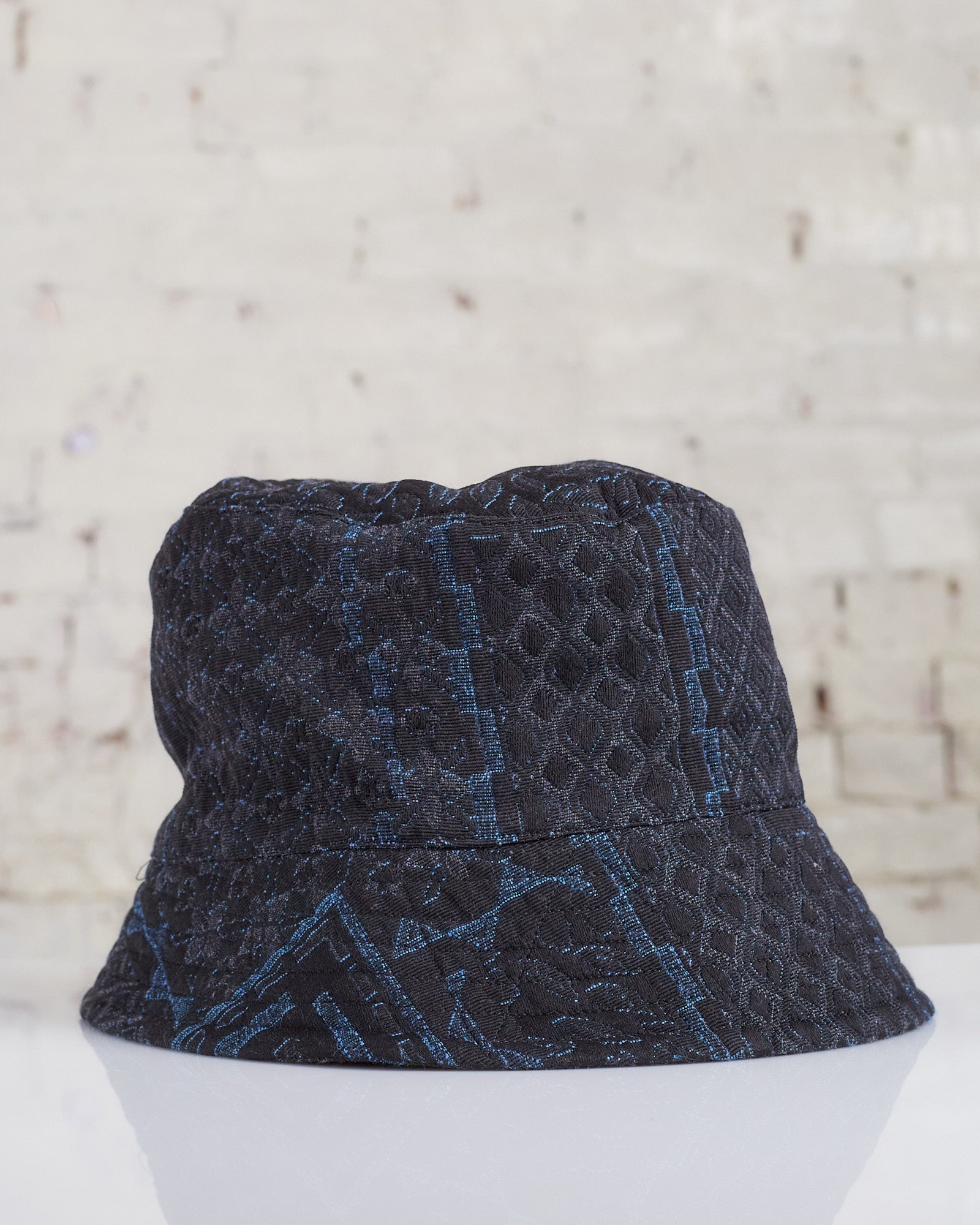 Engineered Garments Bucket Hat Black/Navy Geo Jacquard – LESS