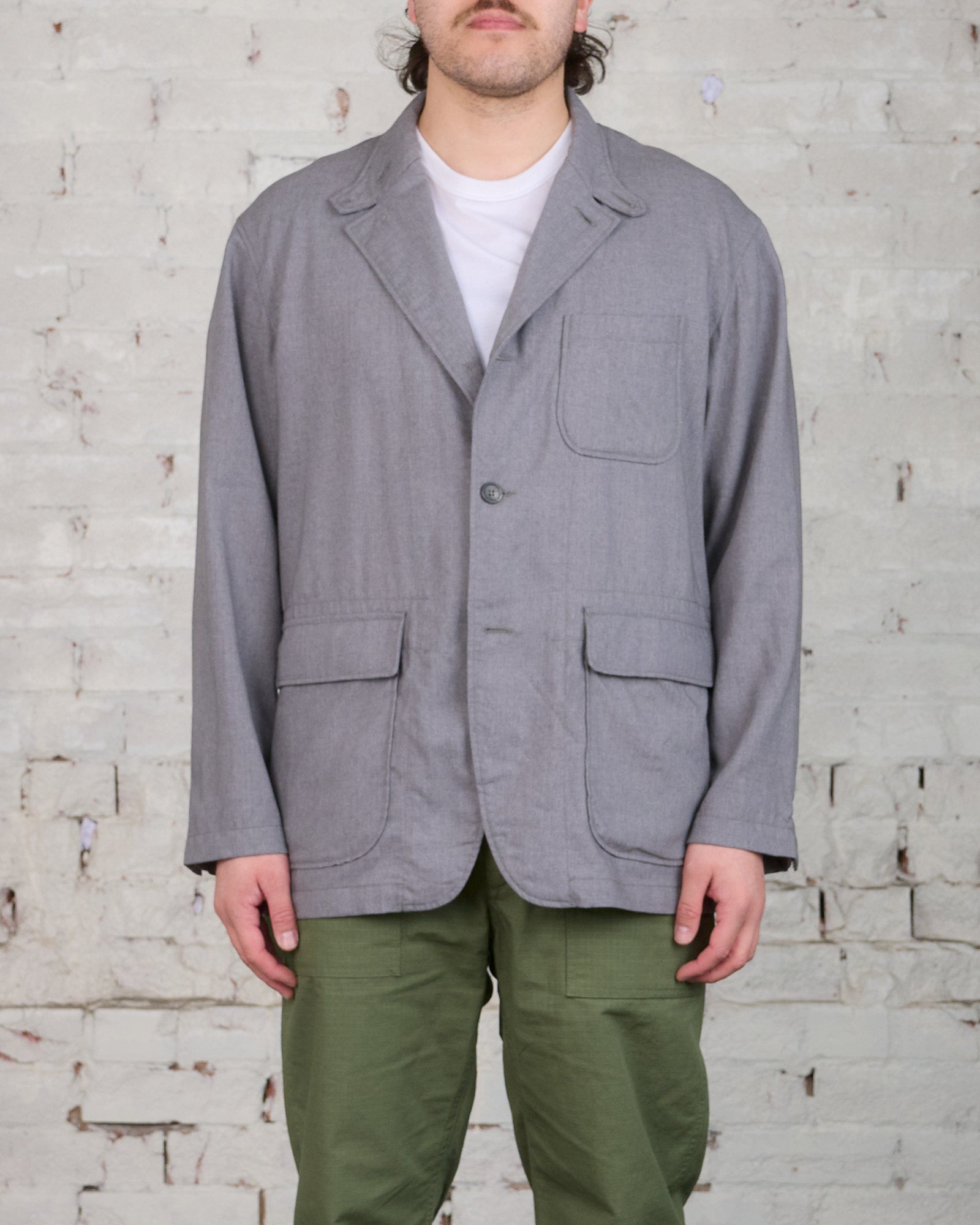 Engineered Garments Loiter Jacket Grey Tropical Wool