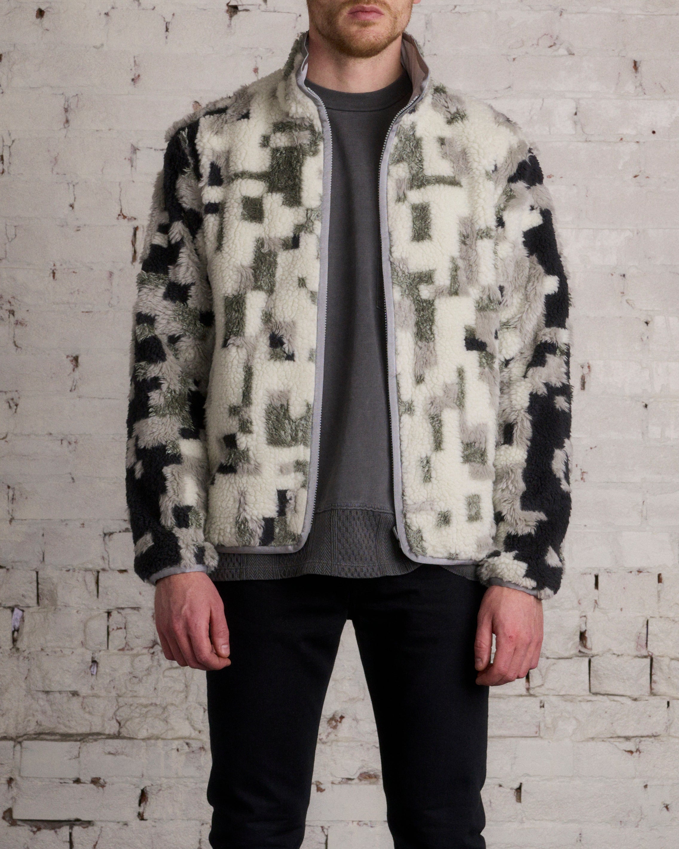 John Elliott 3D Polar Fleece Reversible Zip Jacket Digital Snow Camo – LESS  17