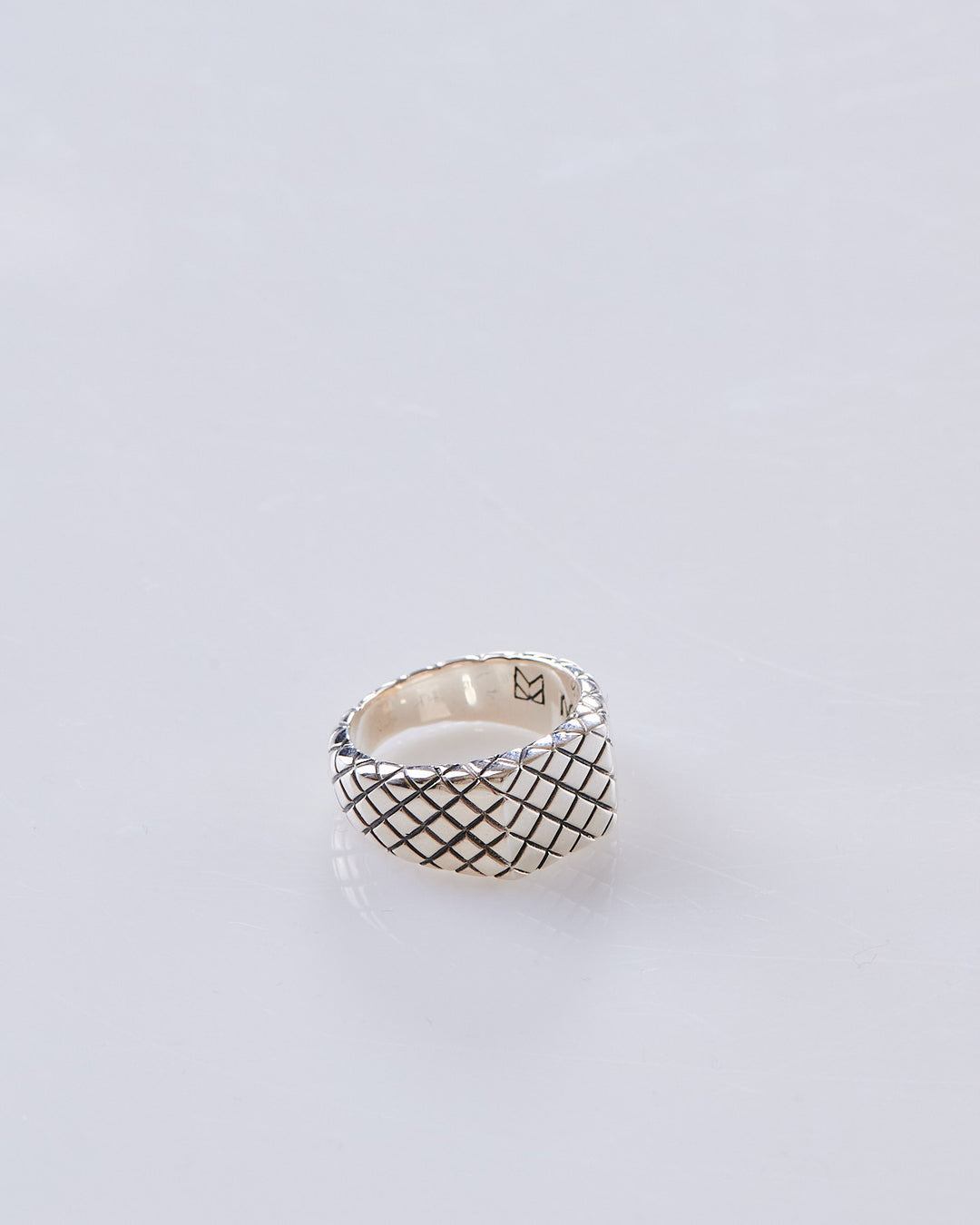 Maple Quilted Signet Ring Silver 925