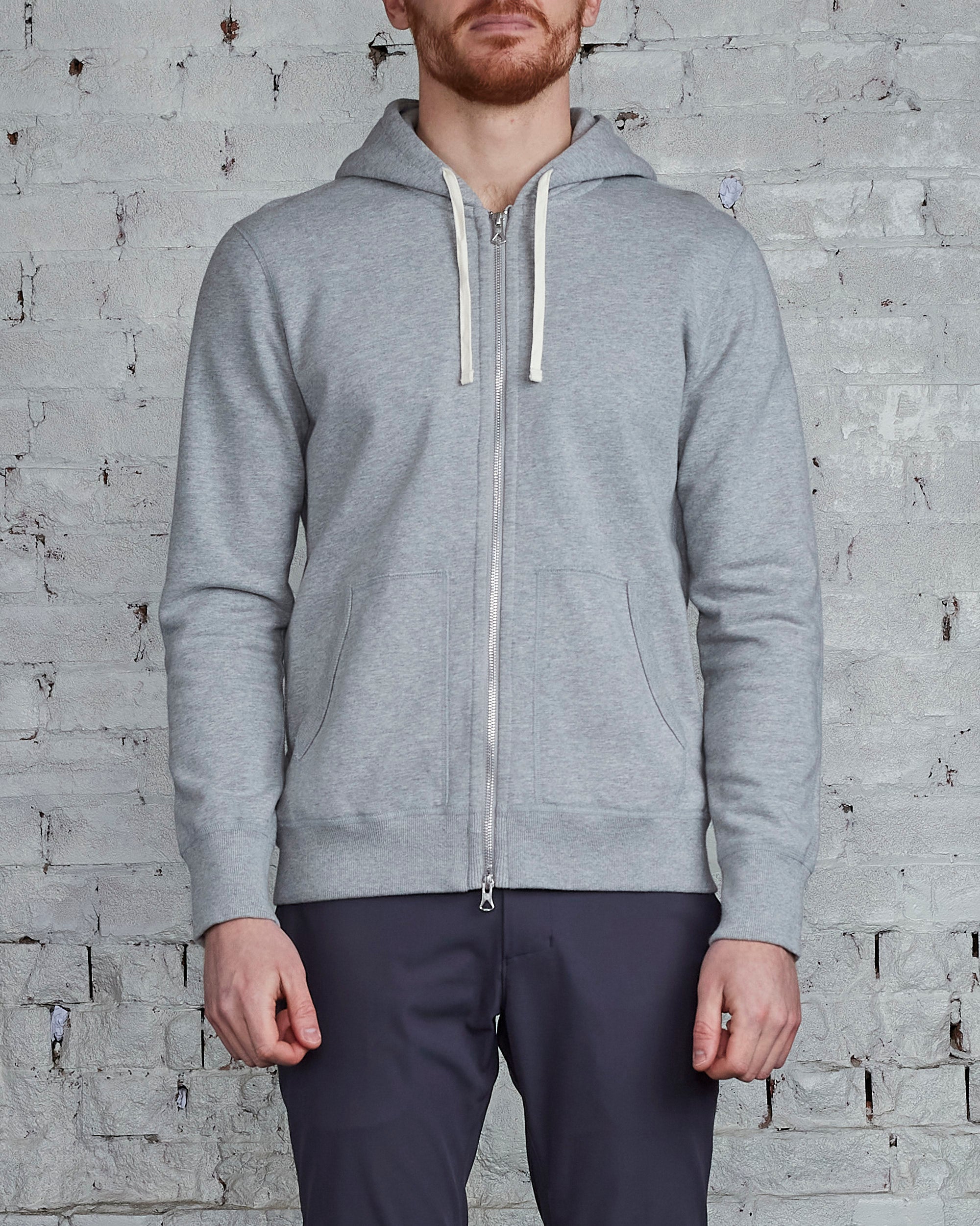 Reigning Champ Core Full Zip Hood Heather Grey – LESS 17