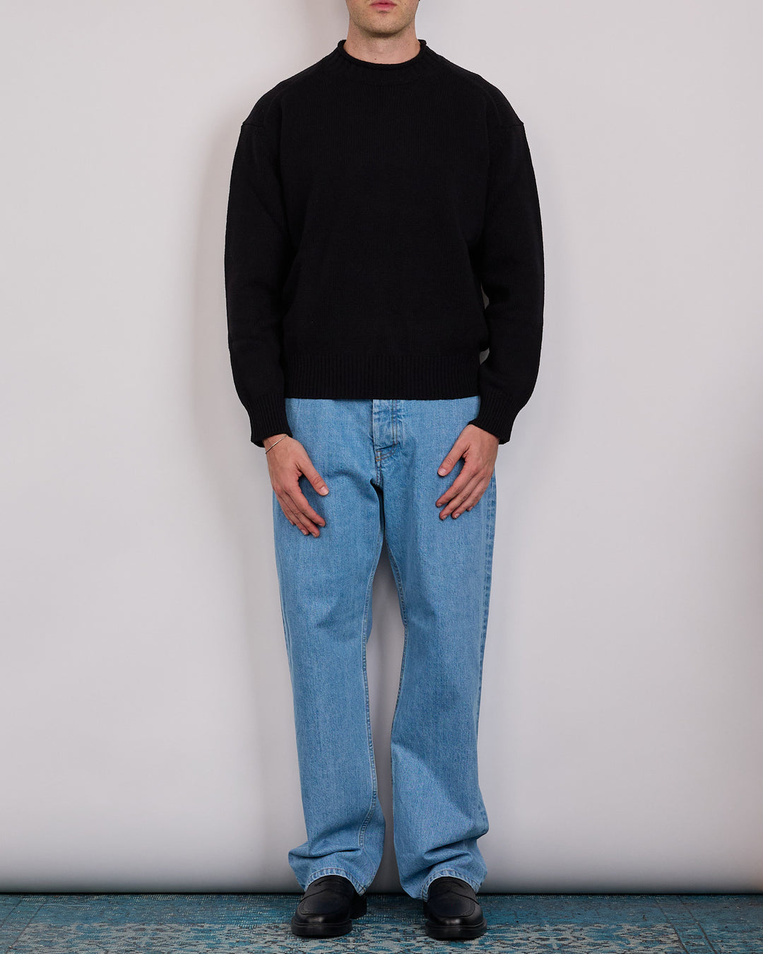 Aaron Levine Merino Rollneck Sweater Black