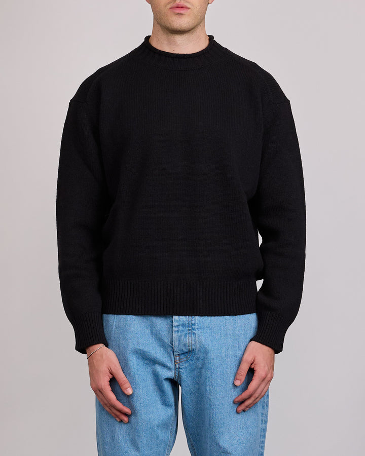 Aaron Levine Merino Rollneck Sweater Black