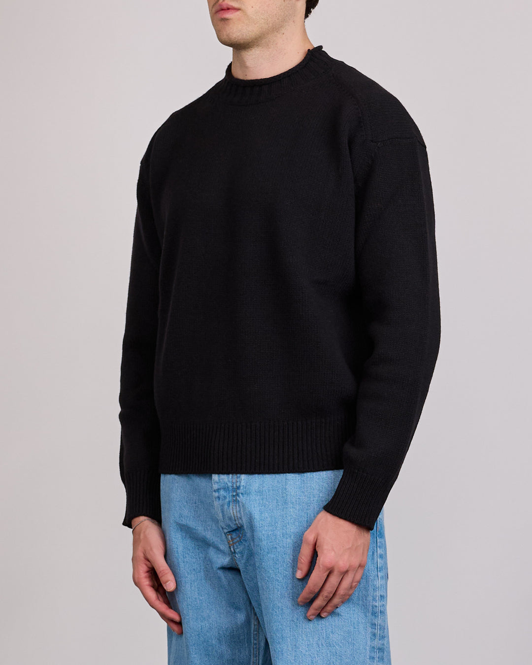 Aaron Levine Merino Rollneck Sweater Black