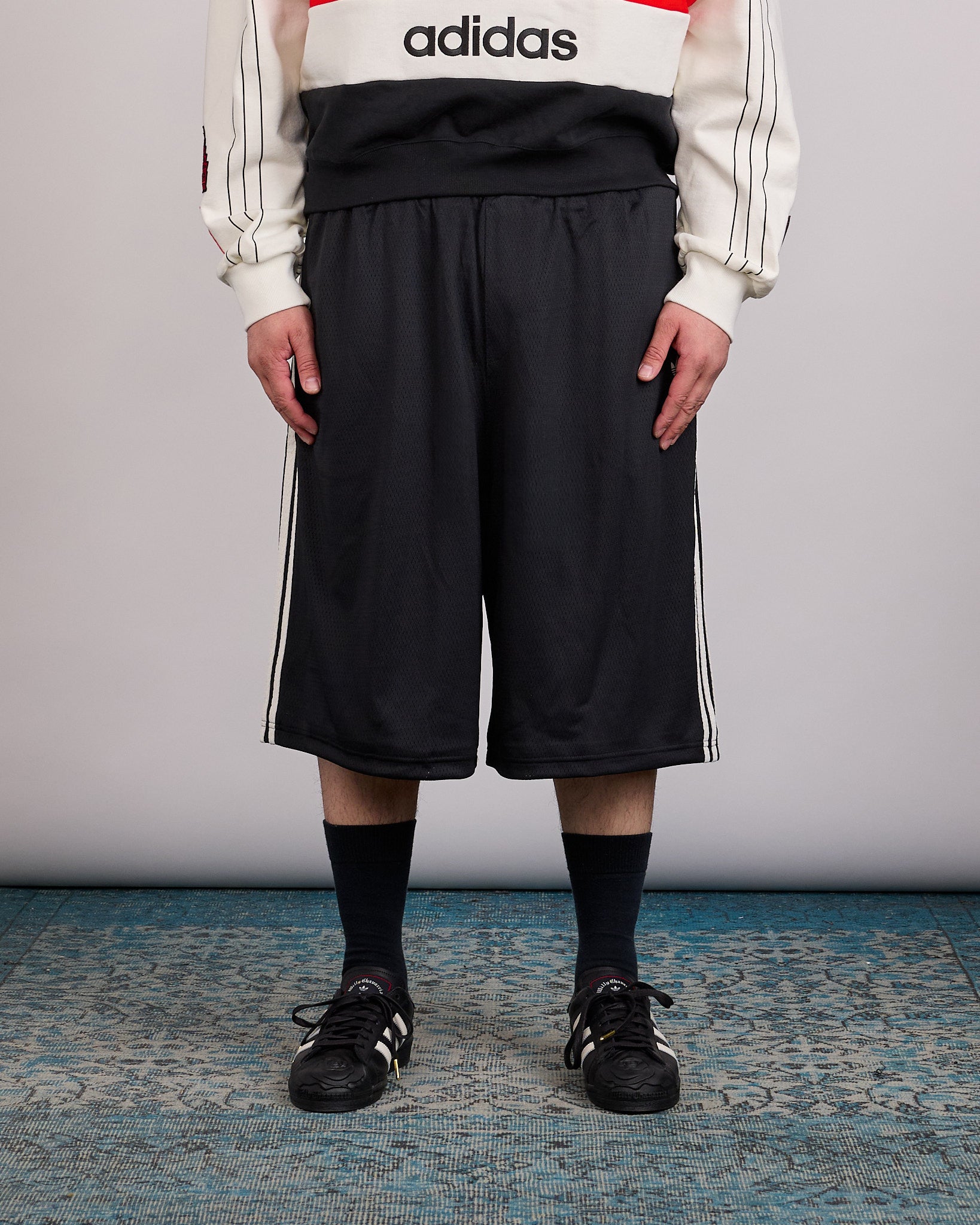 Adidas Willy Chavarria Mesh 3-Stripe Short Black – LESS 17 Adidas Willy Chavarria Mesh 3-Stripe Short Black – LESS 17