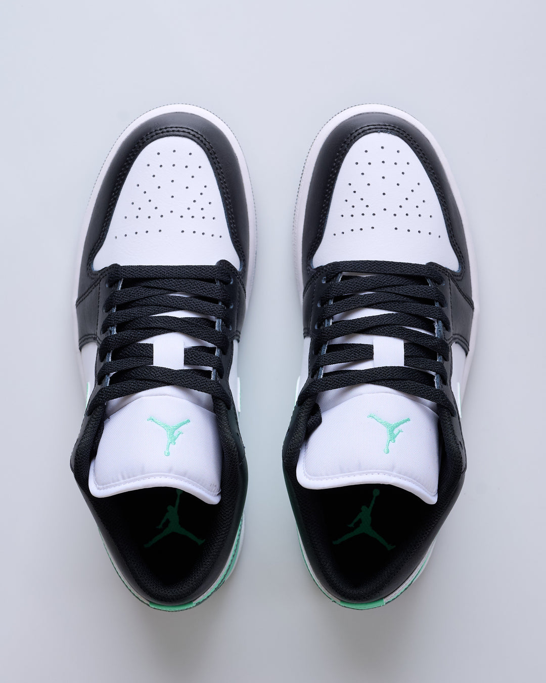 Nike Men's Air Jordan 1 Low White/Black-Green Glow