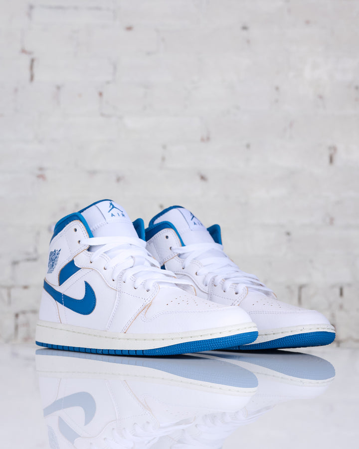 Nike Men's Air Jordan 1 Mid SE White/Industrial Blue-Sail
