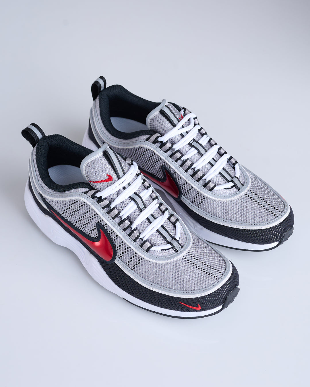 Nike Men's Air Zoom Spiridon SP Metallic Silver/Sport Red-Black-White