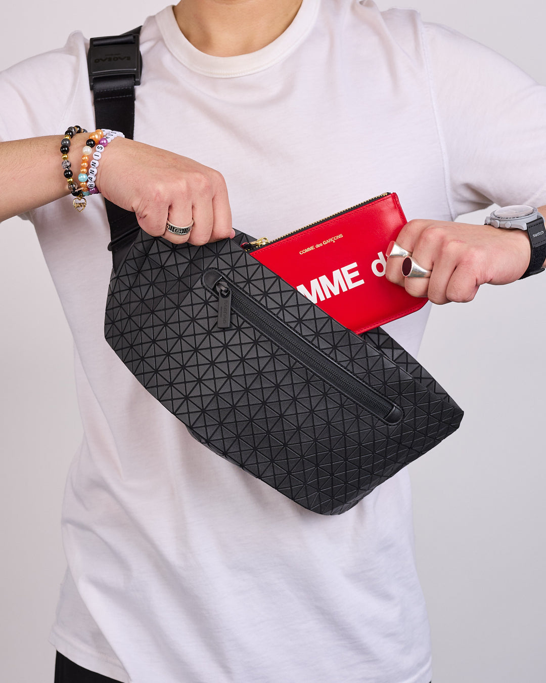 BAO BAO ISSEY MIYAKE Baton Crossbody Bag Black