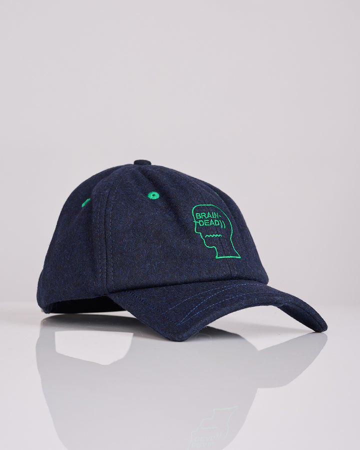 Brain Dead Batwing Logohead Flannel Cap Navy