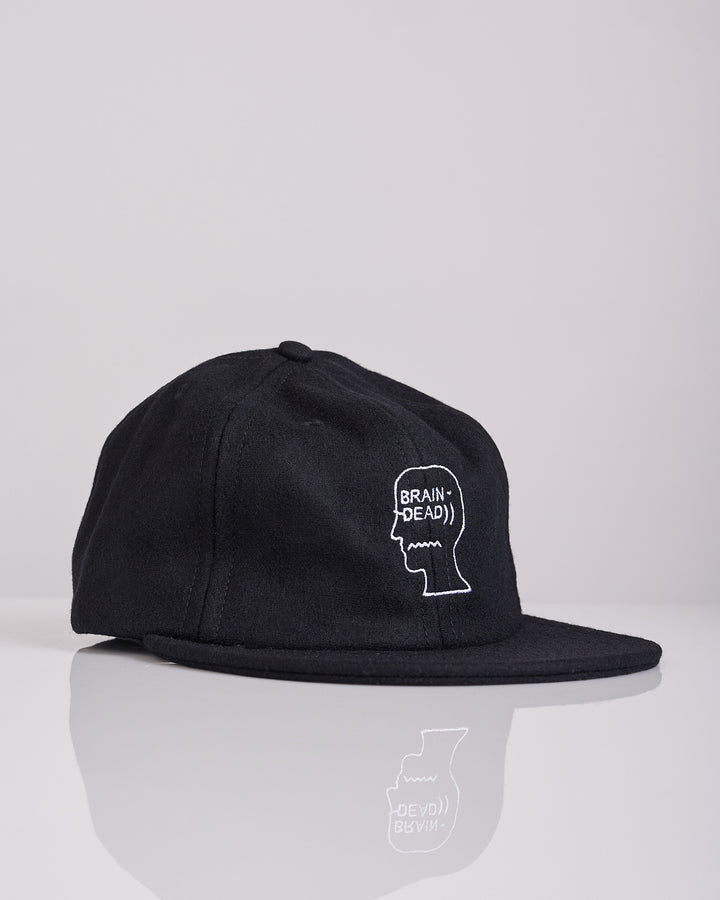 Brain Dead Flannel Logohead Cap Black