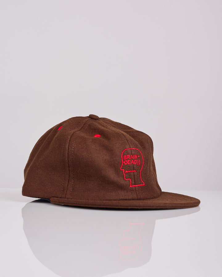 Brain Dead Flannel Classic Logohead Cap Brown