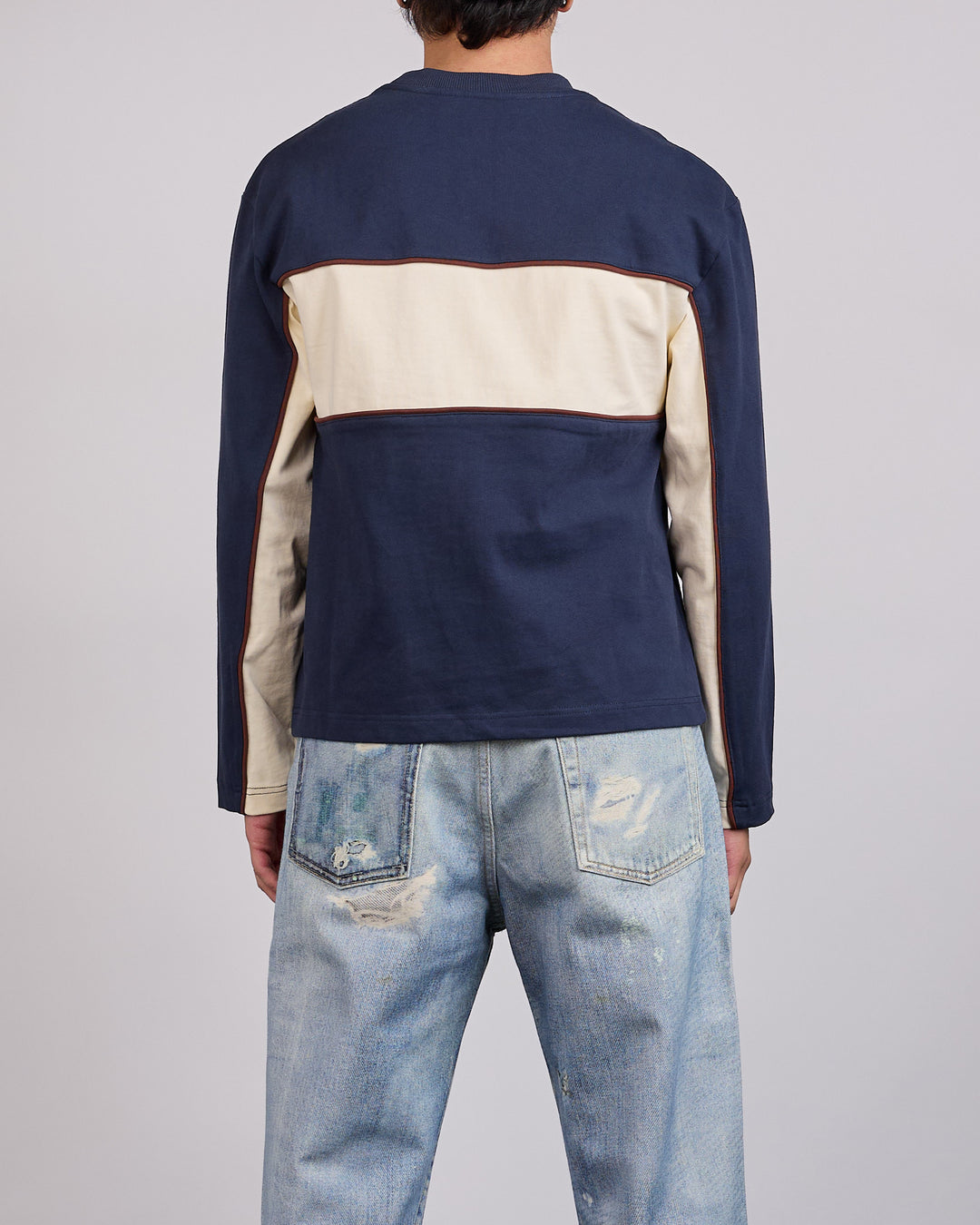 Brain Dead Heavyweight Panel Longsleeve T-Shirt Navy