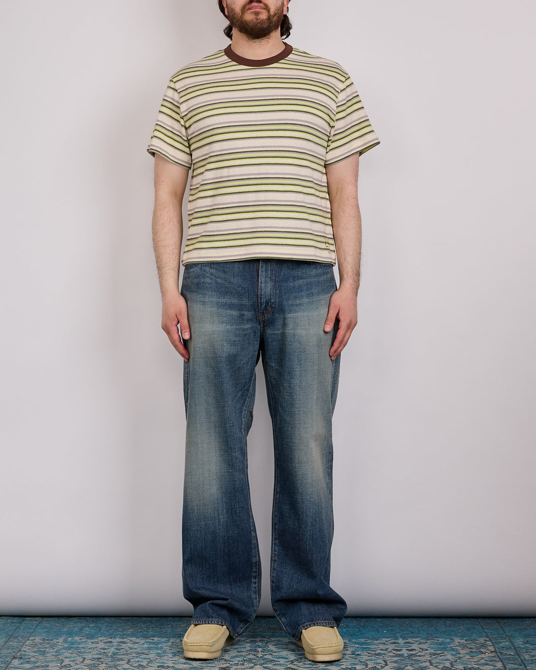 Brain Dead Looped Stripe T-Shirt Green Multi