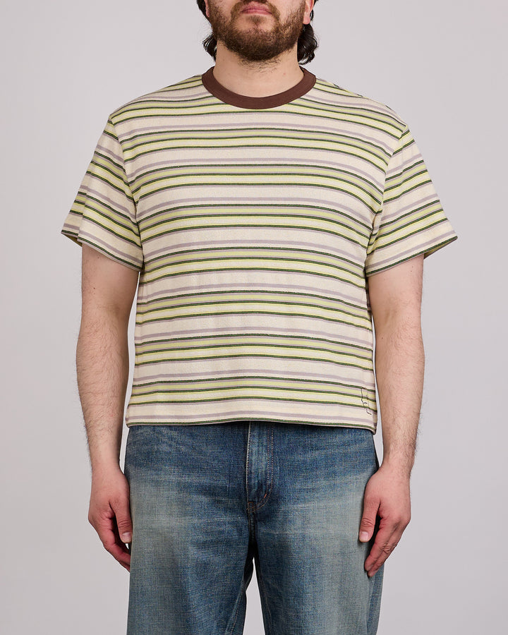 Brain Dead Looped Stripe T-Shirt Green Multi