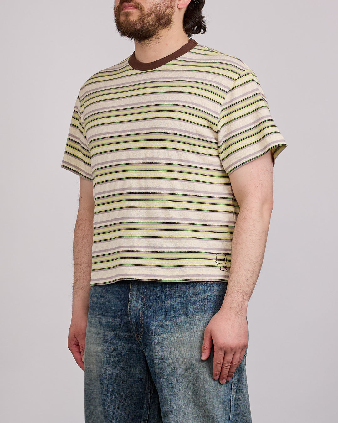 Brain Dead Looped Stripe T-Shirt Green Multi