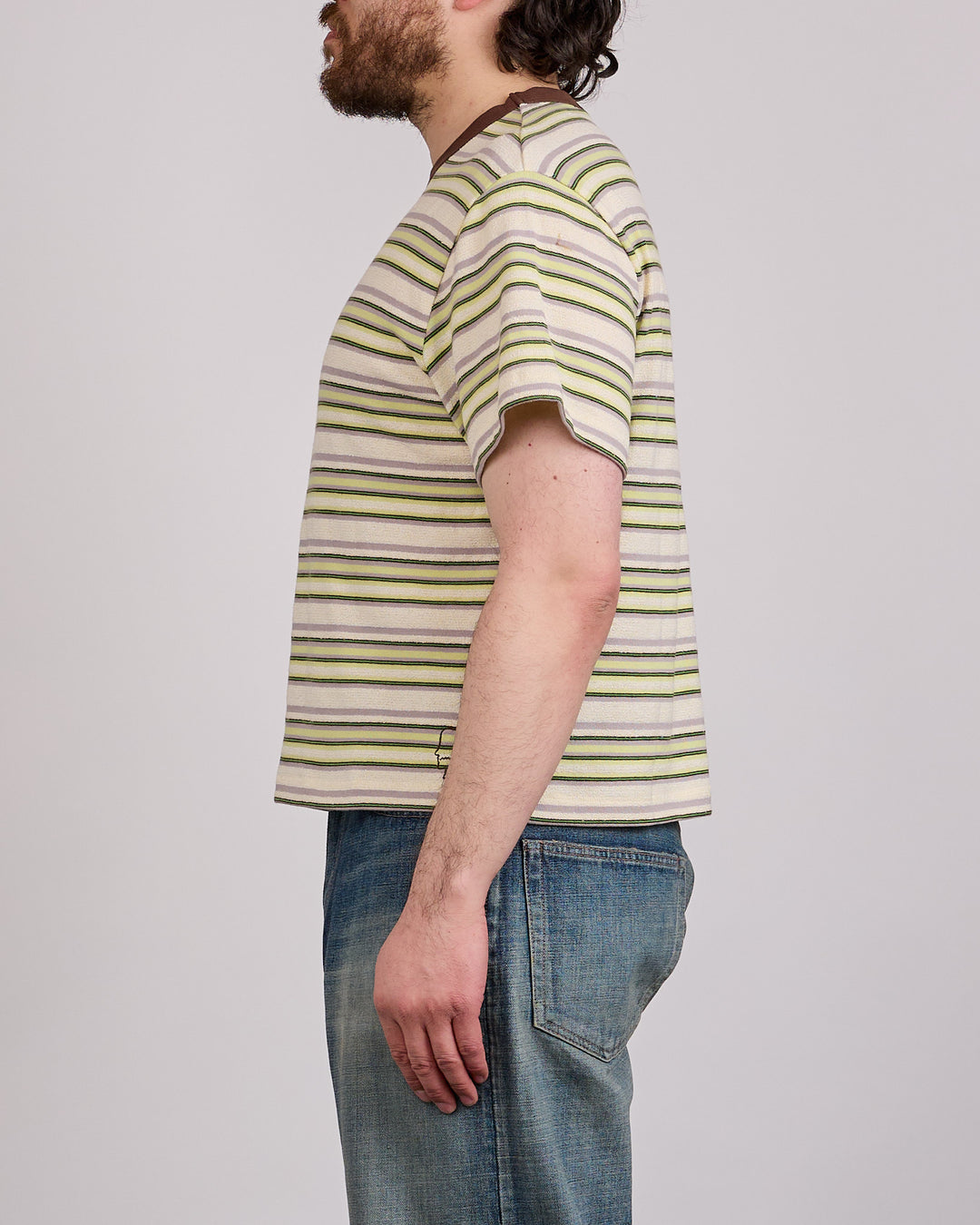 Brain Dead Looped Stripe T-Shirt Green Multi