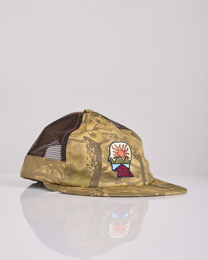 Brain Dead Mesh Panel Logohead Cap Leaf Camo