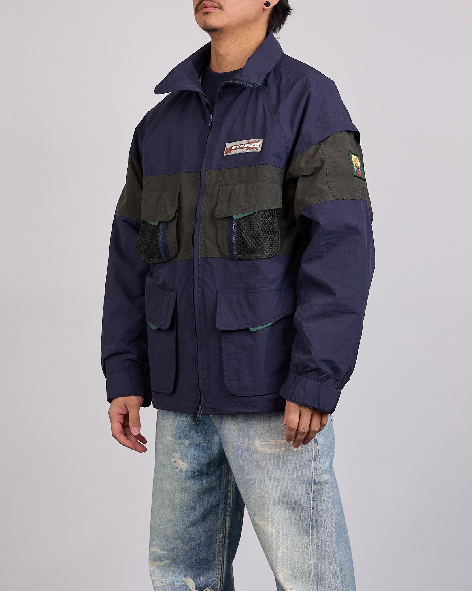 Brain Dead Panel Snow Jacket Navy – LESS 17