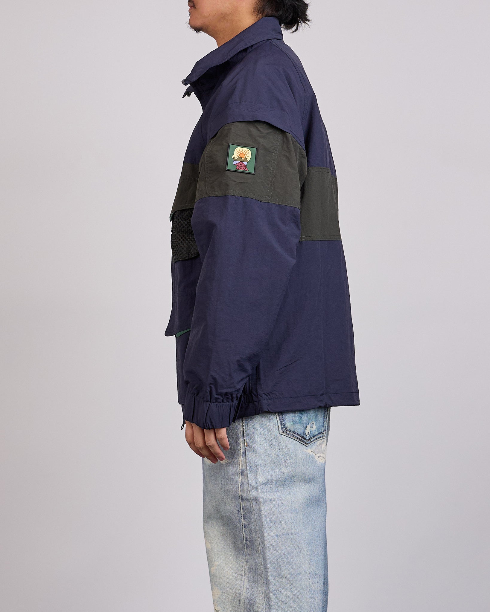Brain Dead Panel Snow Jacket Navy – LESS 17