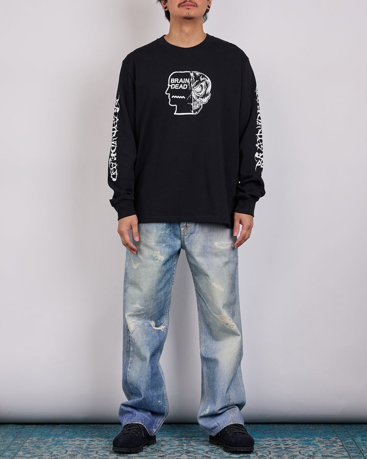 Brain Dead Skull Mech Long Sleeve T-Shirt Black