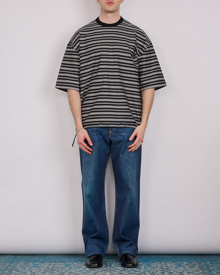 COMME des GARÇONS HOMME Cotton Rashel Stripe T-Shirt Black Off White
