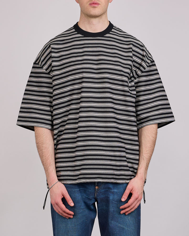 COMME des GARÇONS HOMME Cotton Rashel Stripe T-Shirt Black Off White