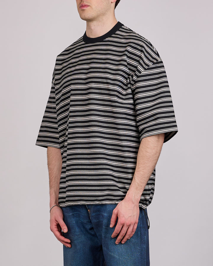 COMME des GARÇONS HOMME Cotton Rashel Stripe T-Shirt Black Off White