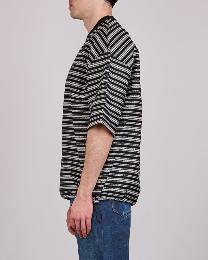 COMME des GARÇONS HOMME Cotton Rashel Stripe T-Shirt Black Off White