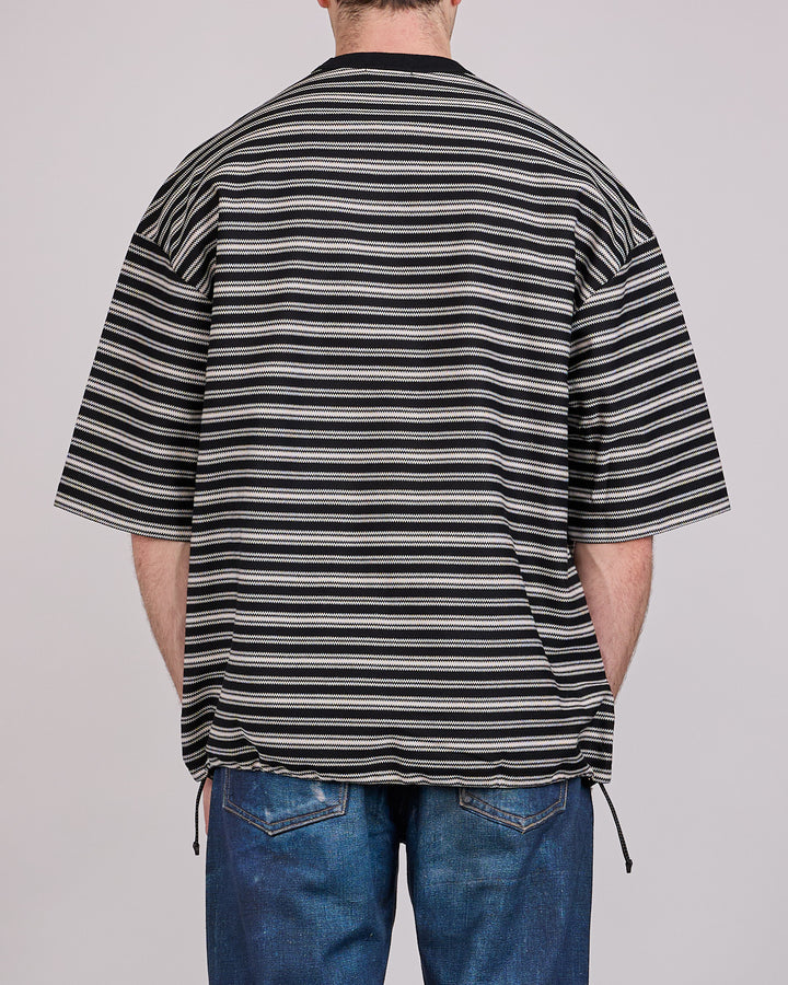 COMME des GARÇONS HOMME Cotton Rashel Stripe T-Shirt Black Off White