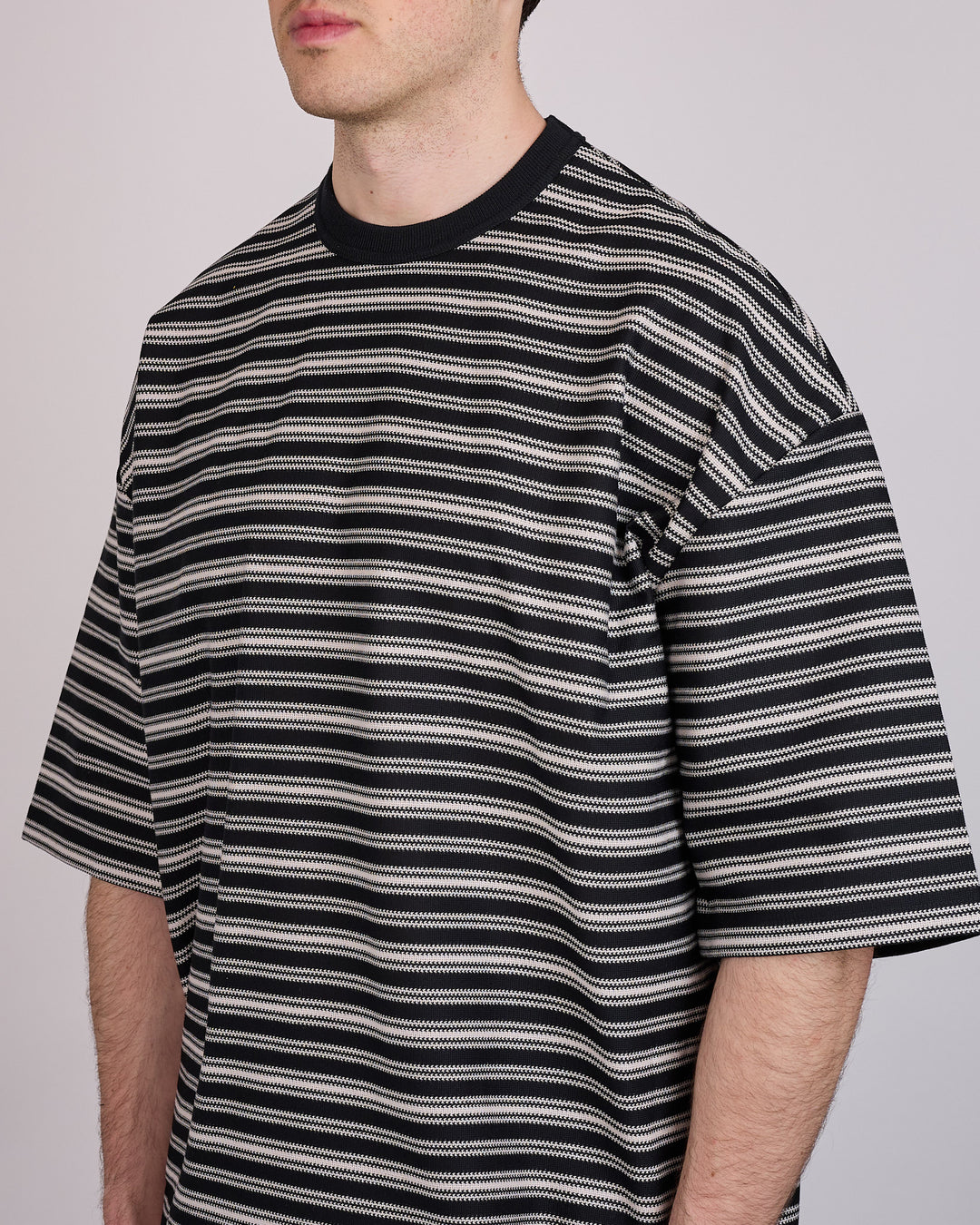 COMME des GARÇONS HOMME Cotton Rashel Stripe T-Shirt Black Off White