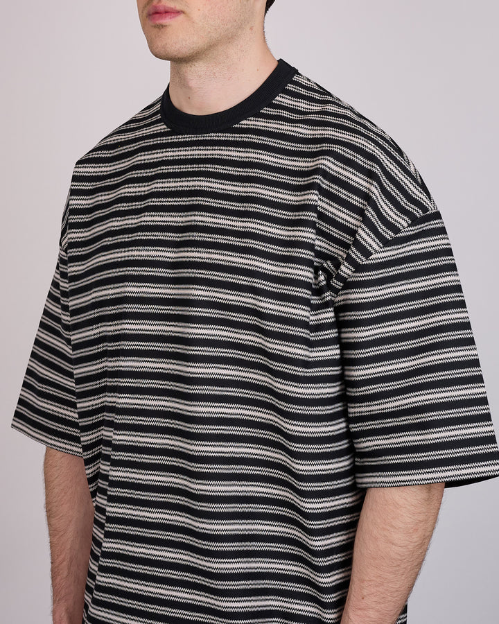 COMME des GARÇONS HOMME Cotton Rashel Stripe T-Shirt Black Off White