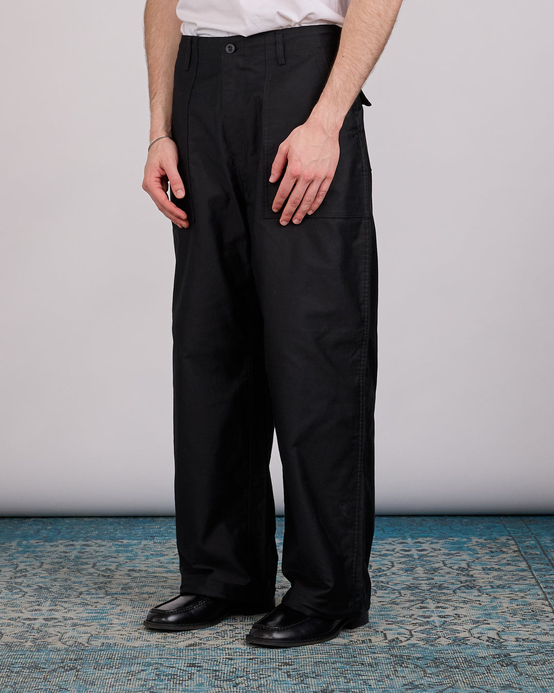 COMME des GARÇONS HOMME Cotton Satin Fatigue Pant Black