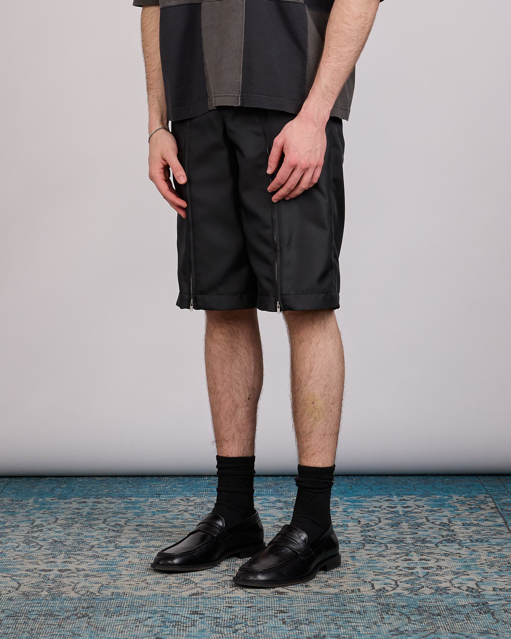 COMME des GARÇONS HOMME Plus Gabardine Zip Short Black – LESS 17